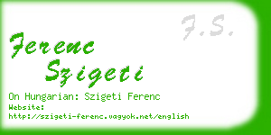 ferenc szigeti business card
